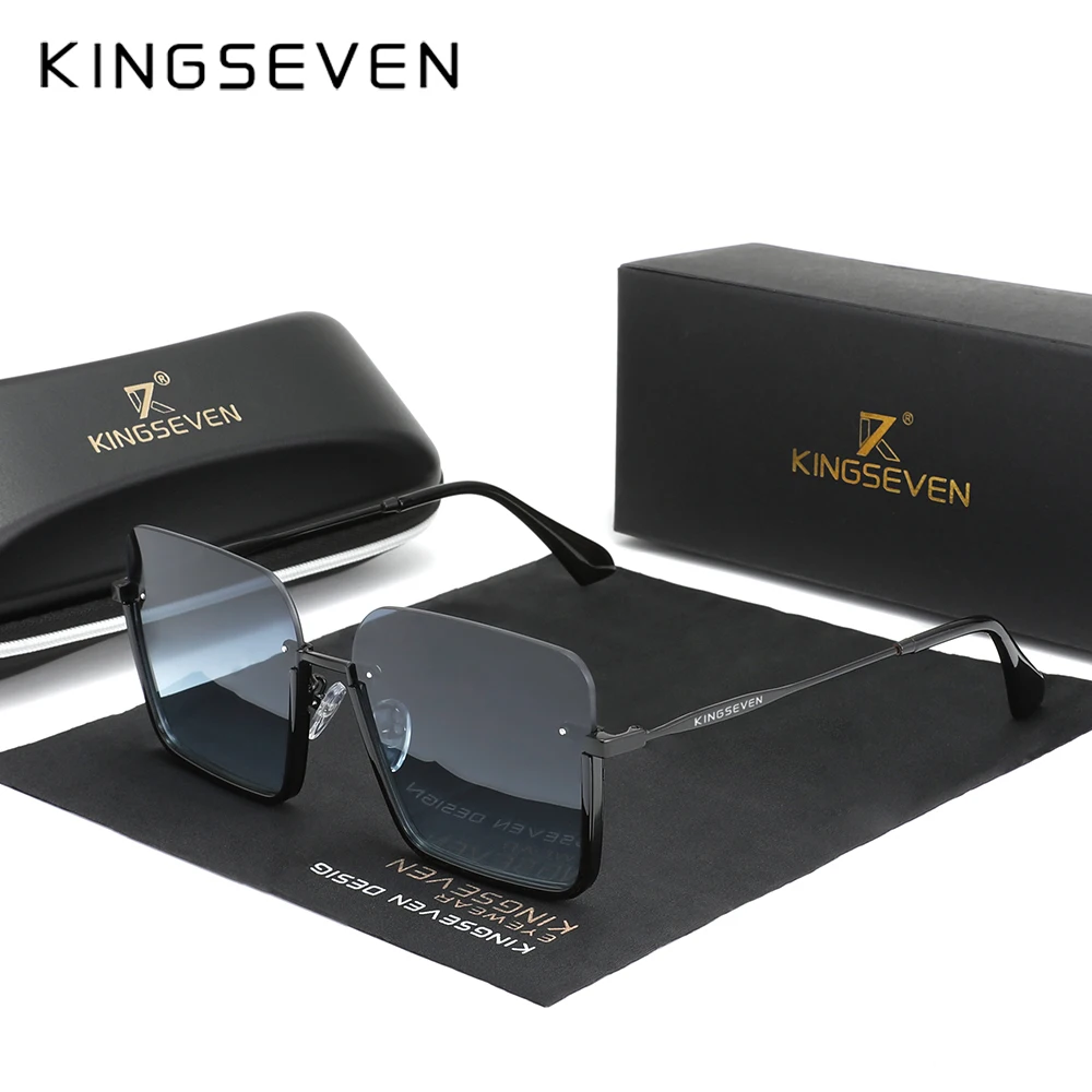 KINGSEVEN 정품 새로운 디자인 여성용 안경, UV400 보호 선글라스, 여성 그라디언트 렌즈 패션 안경, Oculos ...