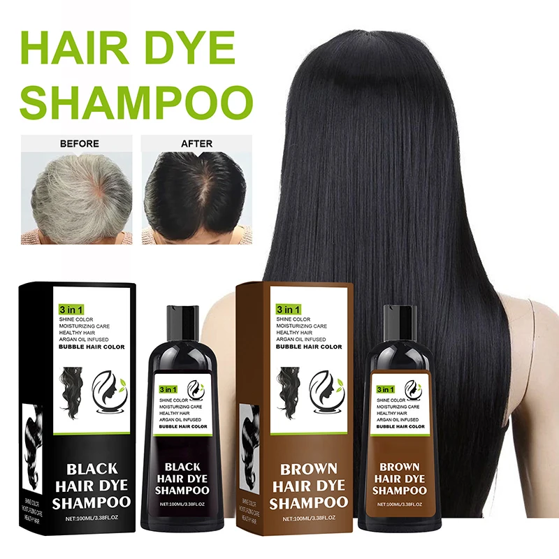 

Hair Colour Shampoo for Men and Women Grey Hair Protection and Herbal Ingredients 3 in 1 Hair Colour Shampoo