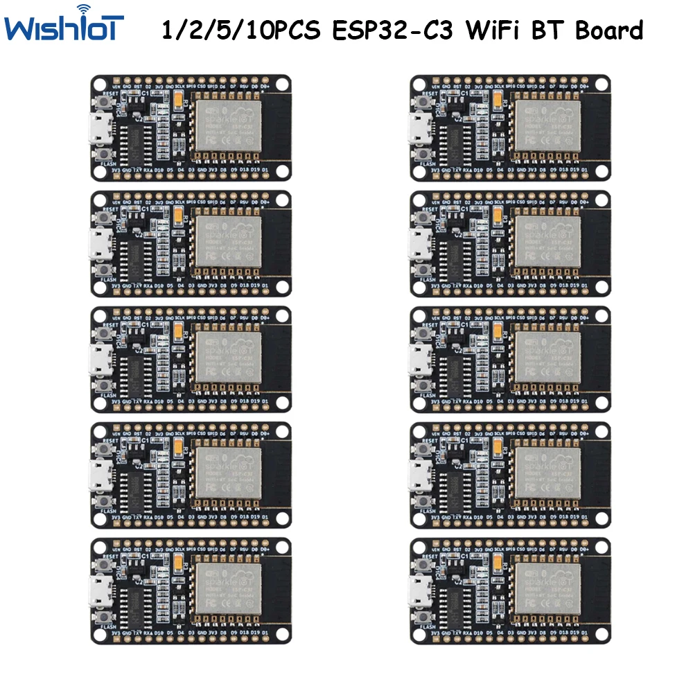 1/2/5/10pcs ESP32-C3 WiFi Blue-tooth Development Board 32-bit RISC-V Single-Core Processor 4MB Flash NiceMCU-C3F for Smart Home ab32vg1 development board module ab32v built in 32 bit risc v core mcu microcontroller rt thread 5v 120mhz demo board