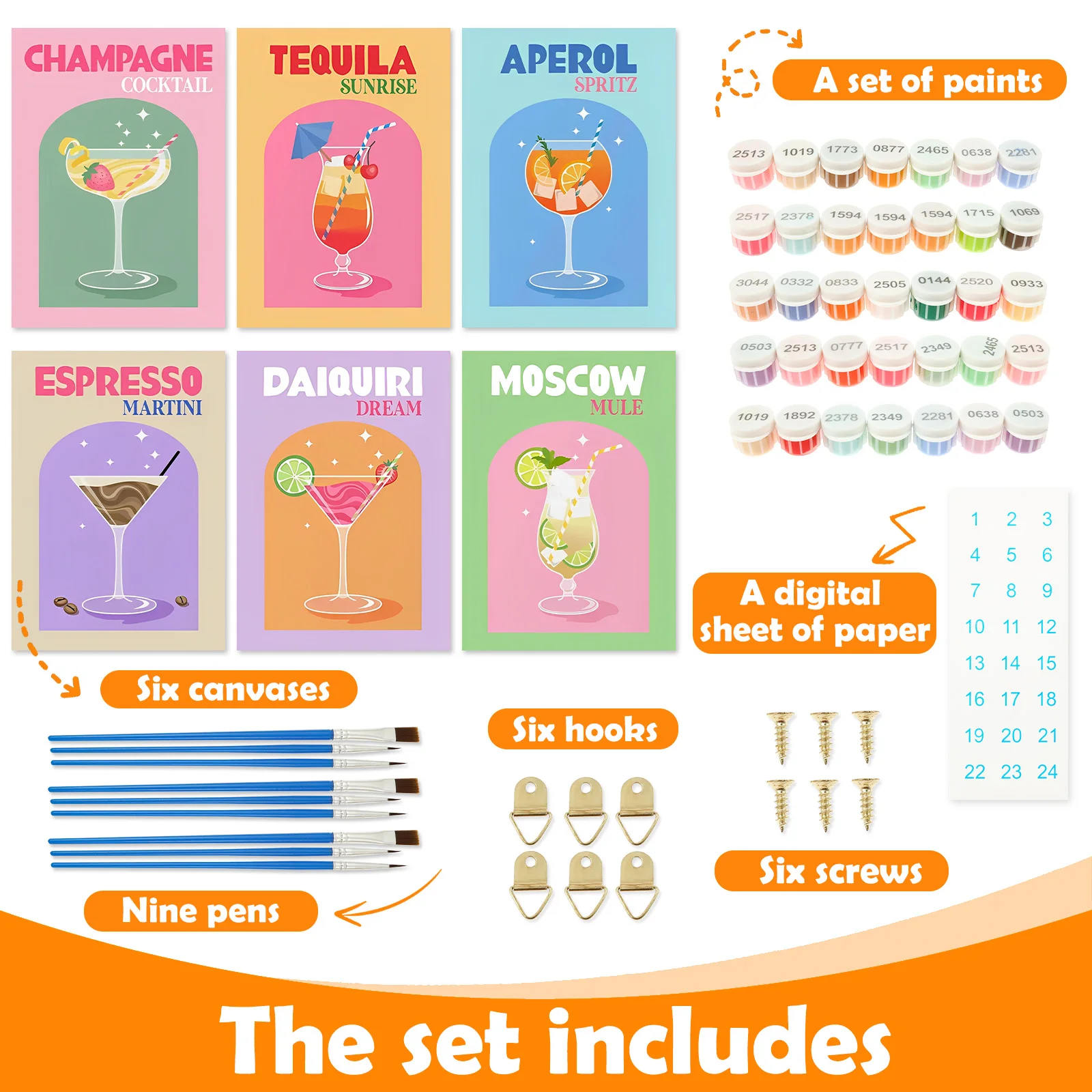 Description Picture 5 of itemOil Painting Set Wiht Hanger For Wall Hanging Decor Painting Brush, Acrylic Paint and Canvas Easels, Art Paint Set for Beginner