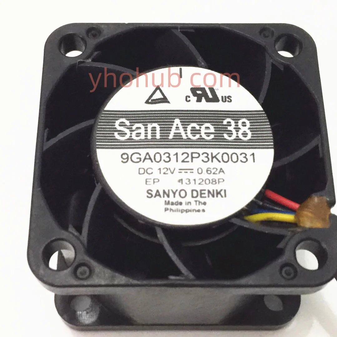 San Ace 38, DC 12V, 0.62A, 38x38x28mm, 9GA0312P3K0031