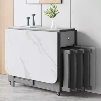 multifunctional expandable folding dining table mobile rectangular space saving desk apartment compact living furniture jt40