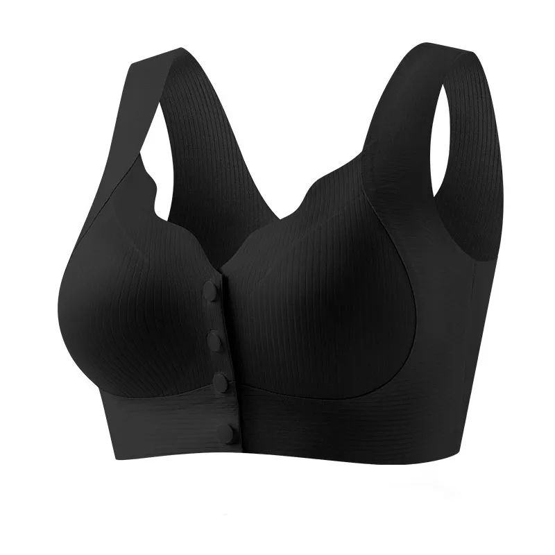 1pcs Women's Front Opening Buckle Bra Ms.Basic Anti Sagging Vest With Padded Female Brassier Lady Ice Silk Seamless Comfort Bras 5