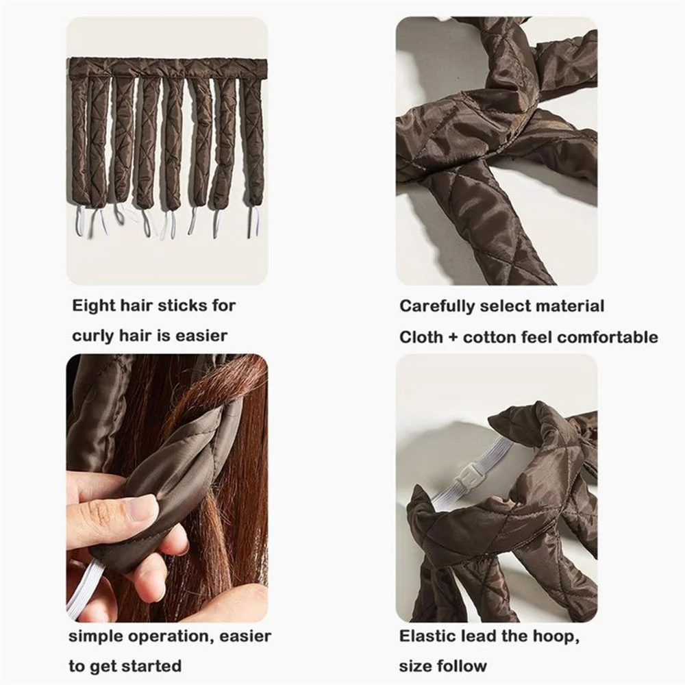 Heatless Hair Curler No Heat Hair Rollers Lazy Curling Rod Headband Silk Ribbon Curls Soft Curlers Foam Roller Hair Styling Tool_voghion.com