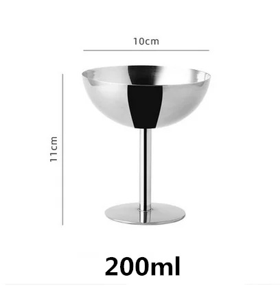 Edelstahl-Cocktail-Gläser Becher-Eiscreme-Schalensalat-Imbiß-Schüssel 