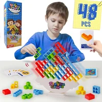 48 Blocks Brick Toy Balance Stacked TetraTower Game Swing High Russian Building Blocks happy Stack Kid Desktop Toy Stacked high 1