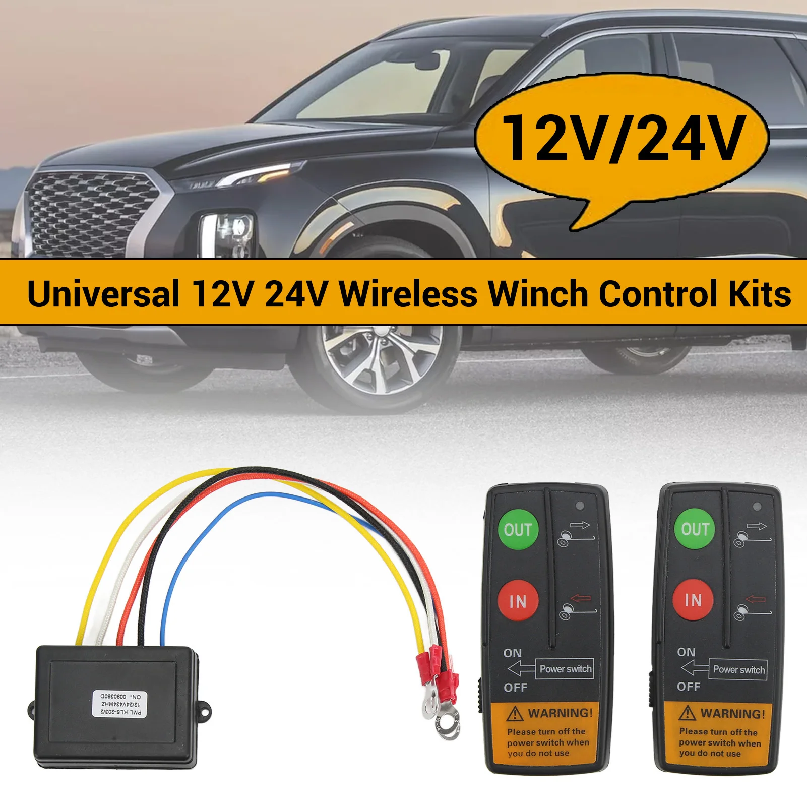 Wireless Winch Remote Control Kit 75ft Range 12V 24V High Sensitivity Universal for Car ATV Truck Winch Controller Set