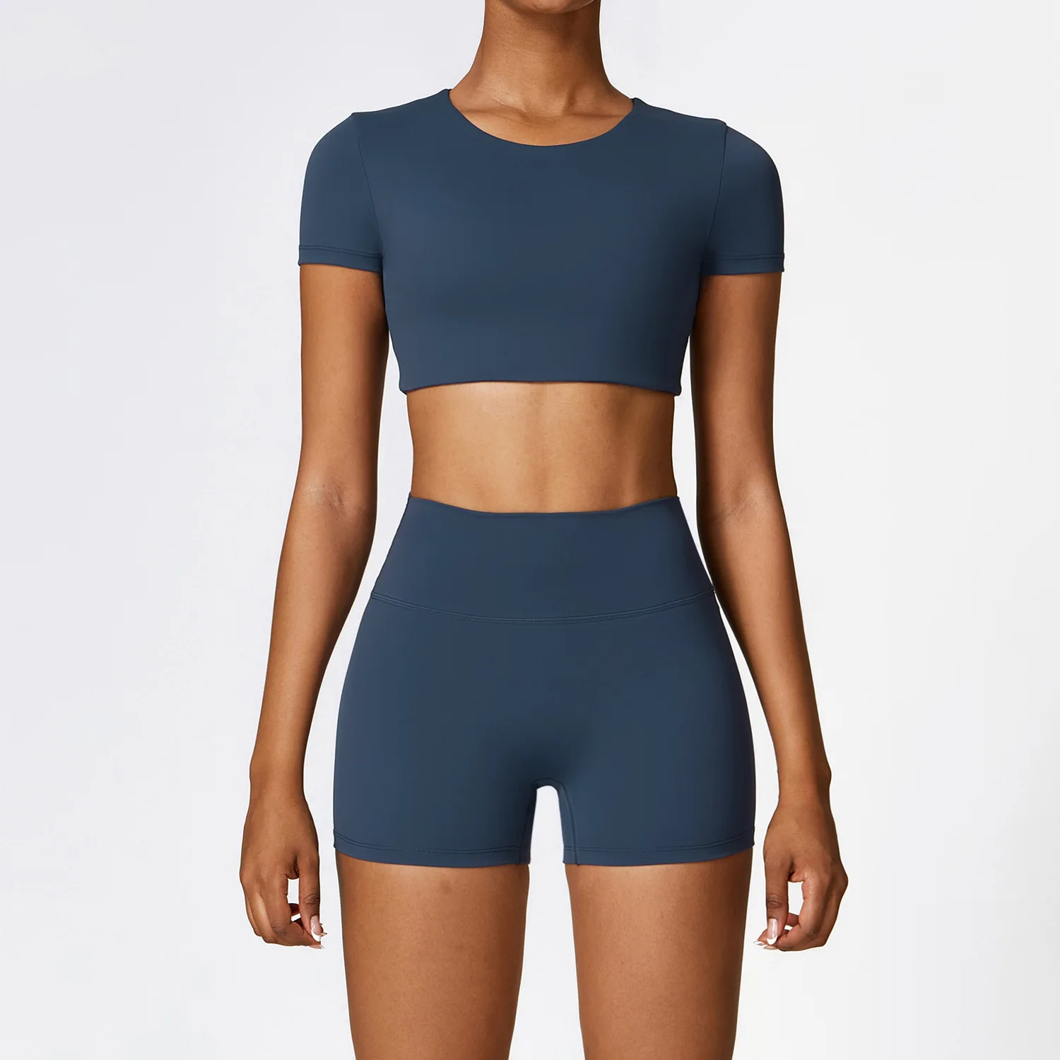 Women's 2-Piece Yoga Set: Long Sleeve Crop Top & High Waist Leggings Fitness Ensemble