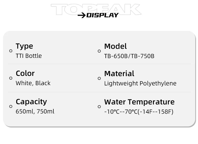 Description Picture 3 of itemTopeak Cycling Water Bottle 650/750ml Leak-proof Squeezable MTB Road Bike Water Bottle PP5 Outdoor Sports Bicycle Kettle