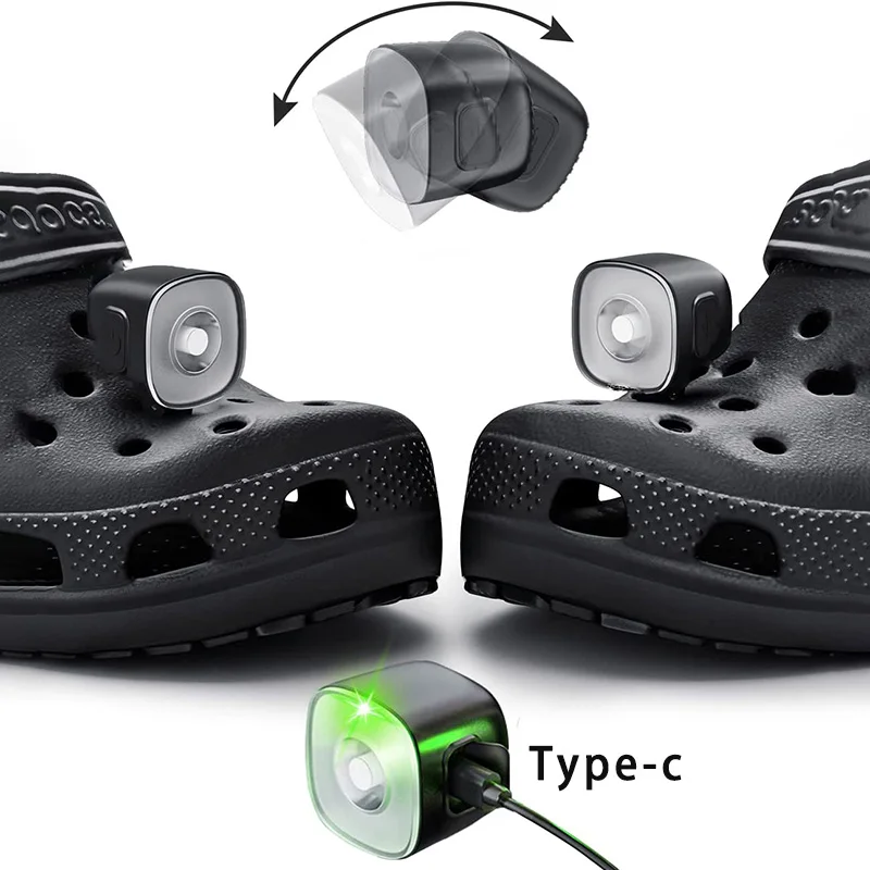 

Фонари для Crocs IPX6, водонепроницаемые фары для обуви с 4 фоторежимами