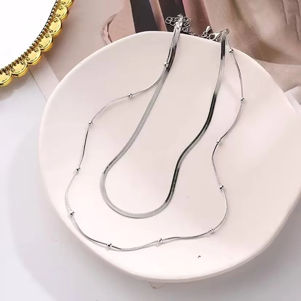 Luxuriöse 14K Vergoldete Mehrschichtige Halskette Mit Runden Perlen Für Damen, Tägliches Tragen, Anlaufgeschützter, Wasserfester Edelstahl-Schmuck S861979A88Bc54F5Eac8Ff631Fbf7E07Bd