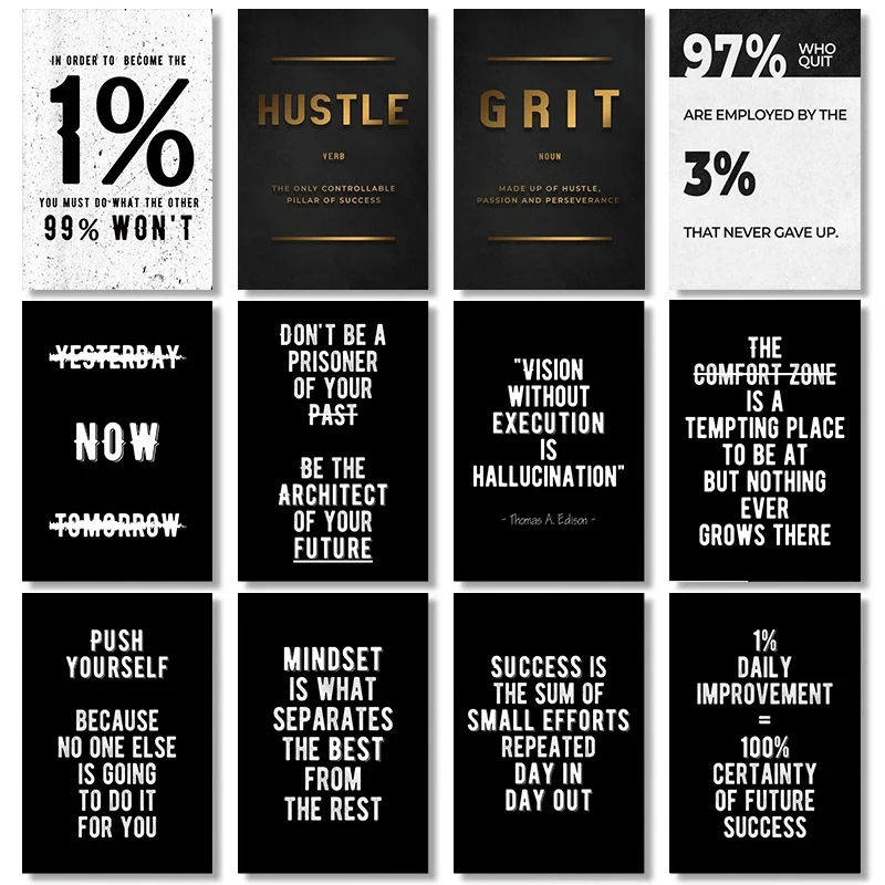 Modern Motivational Canvas Paintings Inspirational Quotes Posters and Prints Wall Art Picture for Living Room Wall Decor Cuadros