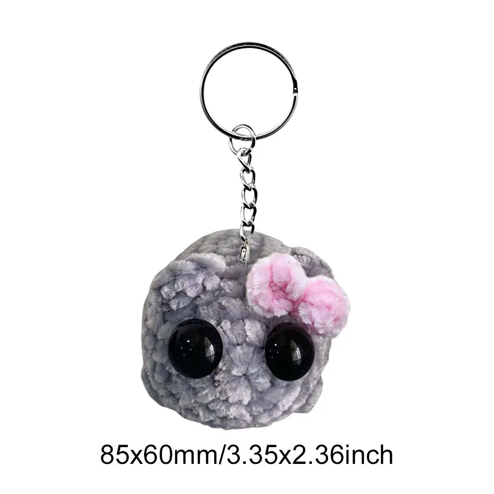 Sad Hamster Meme Sound Music Plush Toy Sad Hamster Plush Toy with Bow Pendant Keychain Kawaii Crocheted Dolls Gift for Women Men 6