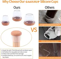 8PCS Table Chair Leg Protector Covers Silicon Furniture Floor Feet Cup Thick Felt Bottom Protector Feet Caps Reduce Noice 5