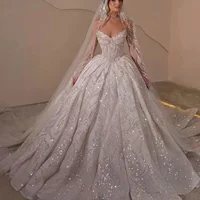 Custom Wedding Dresses – Sequined Pearl & Lace Princess Gowns