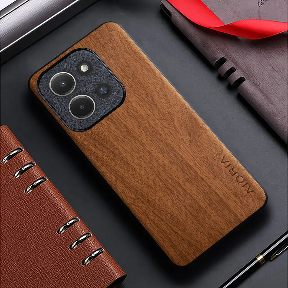 Premium Bamboo Wood Pattern Leather Case - Stylish Eco-Friendly Back Cover