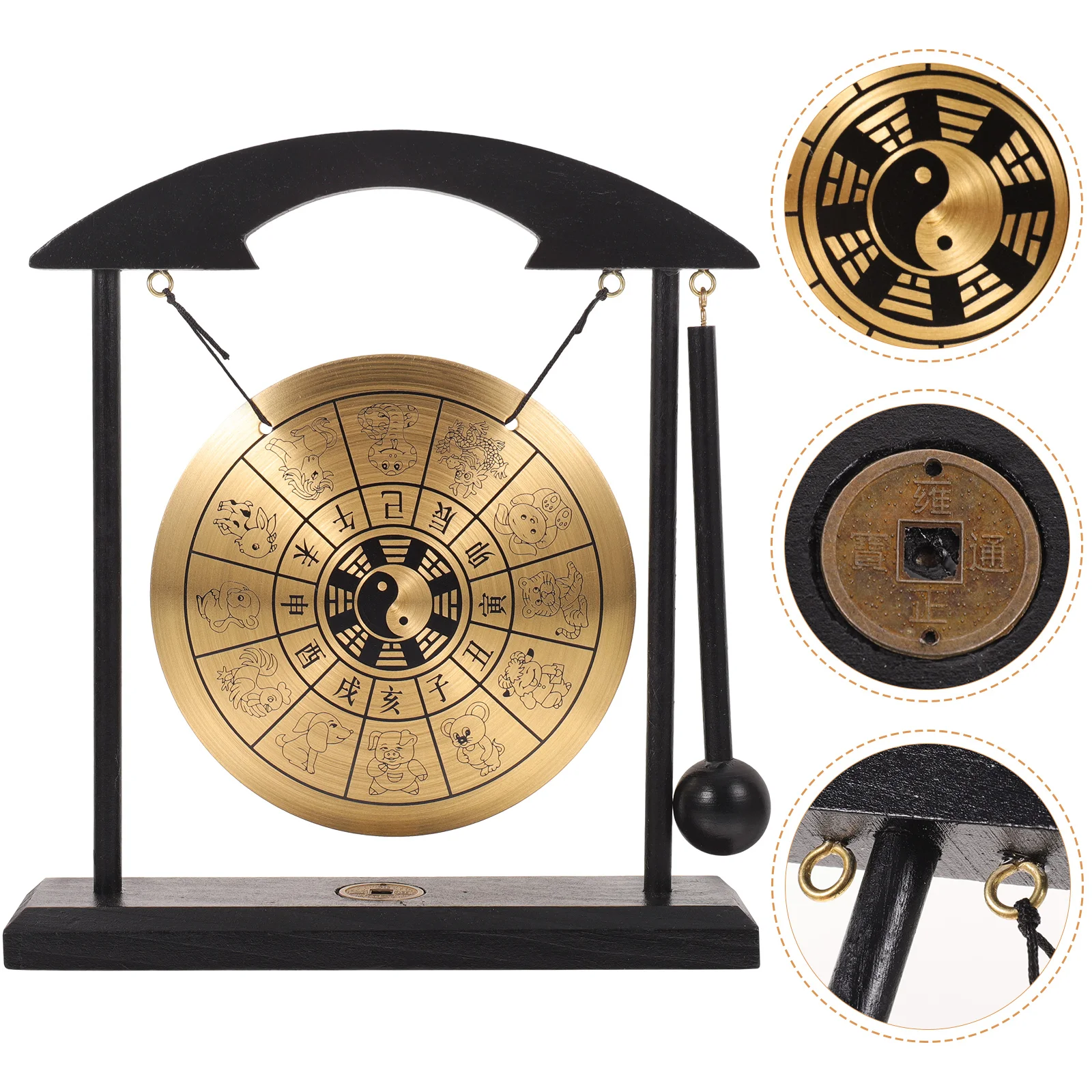 

Transparent Chinese Gong Ornament Desktop Zen Gong Craft Figurine Meditation Adorn