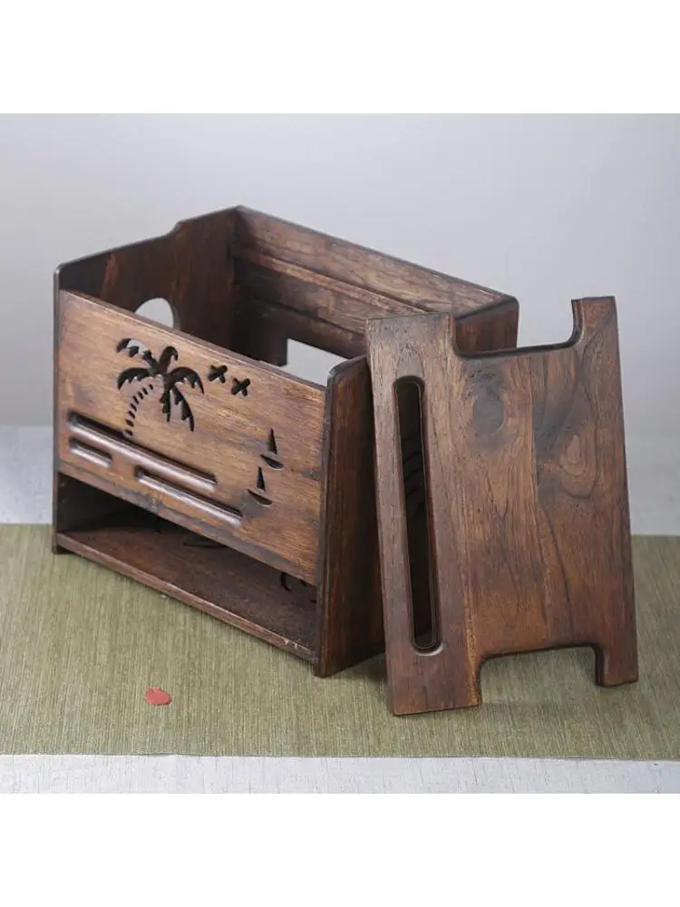 Eco-Friendly Solid Wood Board Wireless Wifi Router Storage box Bracket Cable Storage Rack Home Decor