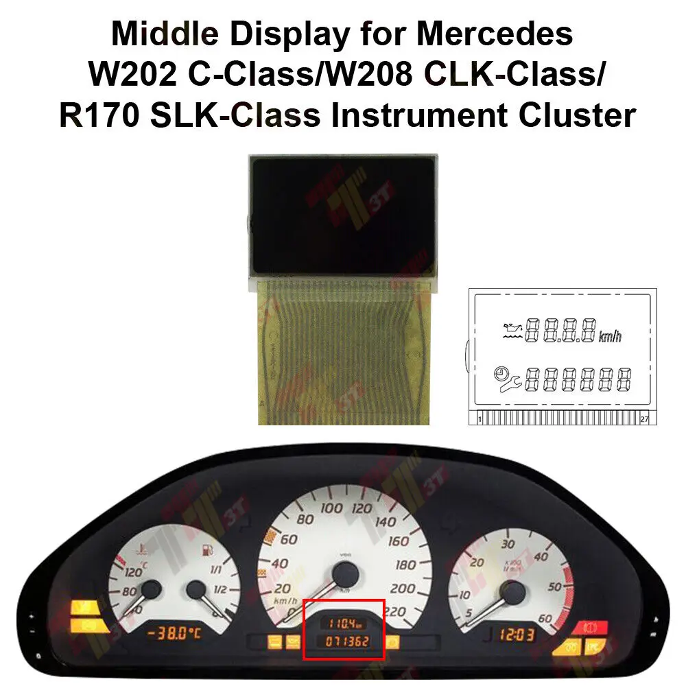MiddleDisplayforMercedesW202W208W210R170CCLKESLKClass
