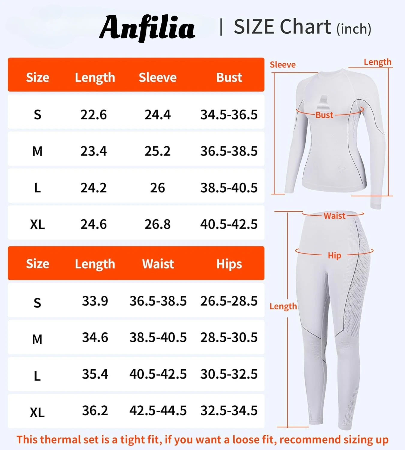 Thermal Underwear Set Anfilia Women Ski Thermal Underwear Set Quick Dry Anti-static High Elastic Tight Seamless Warm Base Long Johns