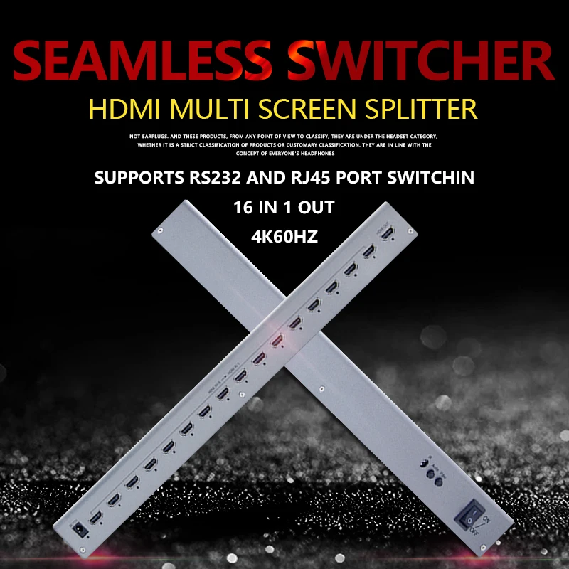 Hdmi Multiviewer 4K 60Hz Quad Multi Viewer 16 X1 Rs232 Swicth Switcher Senza Cuciture Display Multi Schermo A 16 Porte Divisore Video Diviso