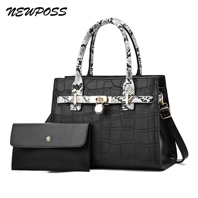 Luxurious Ladies Handbags Twopiece Designer Leather Women Bags
