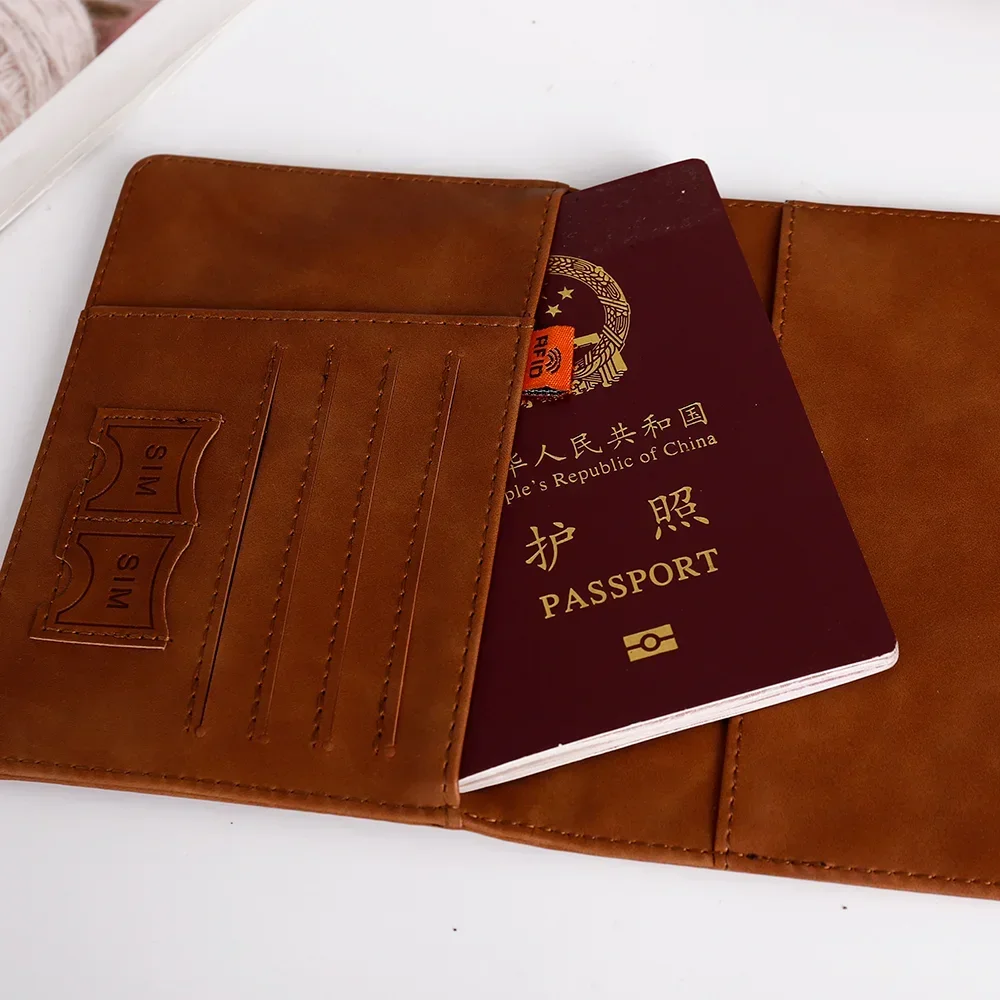 Women Men RFID Vintage Business Passport Covers Holder Multi-Function ID Bank Card PU Leather Wallet Case Travel Accessories 4
