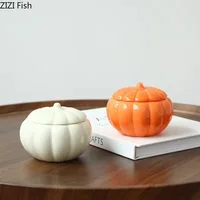 Ceramic Pumpkin Candle Holders Desk Decoration Wedding Centerpieces Candlestick Wax Melt Burner Creative Home Aroma Container 1