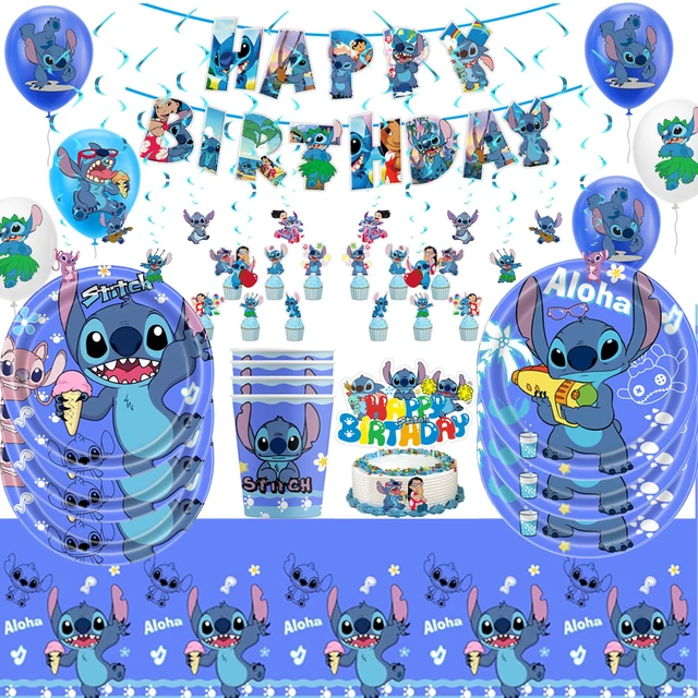 Disney-decoración para fiesta de cumpleaños de niña, globos desechables,  vajilla para Baby Shower, suministros de Lilo y Stitch - AliExpress