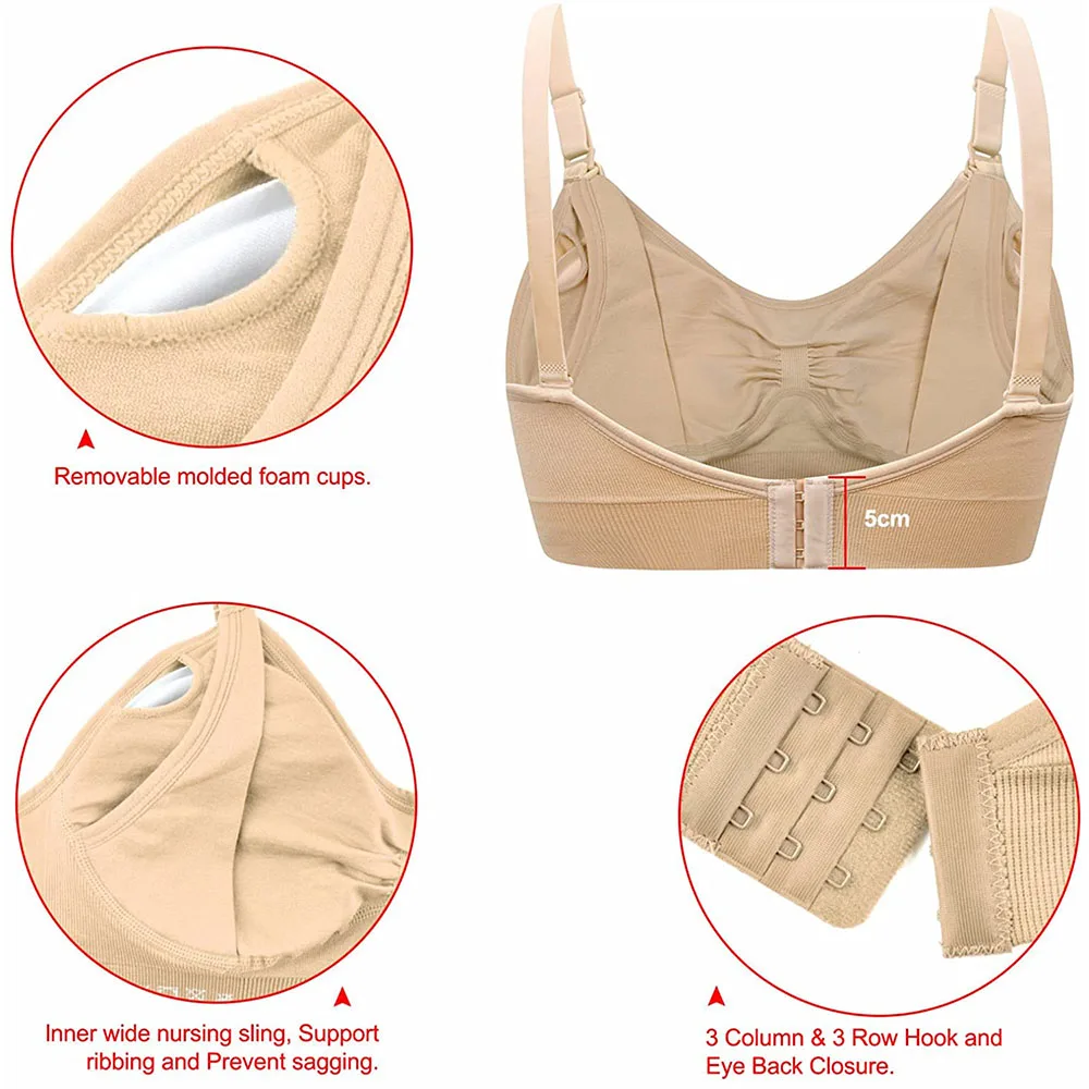 Reggiseni per l'allattamento al seno reggiseno per l'allattamento per l'alimentazione dei vestiti della biancheria intima per l'allattamento per le donne incinte reggiseno traspirante senza ferretto