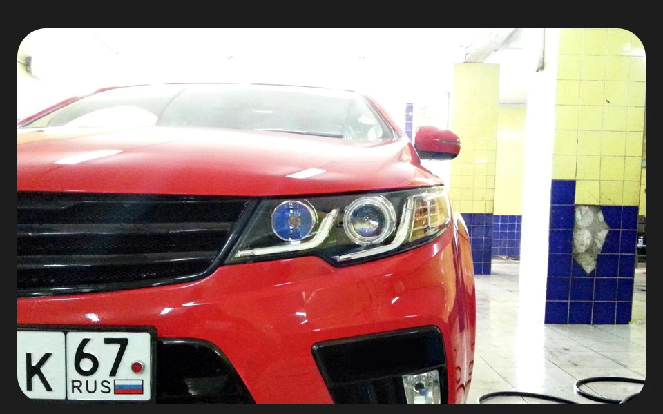 AKD Head Lamp for Kia Forte LED Headlight 2009-2015 Headlights Kia Forte DRL Turn Signal High Beam Angel Eye Projector