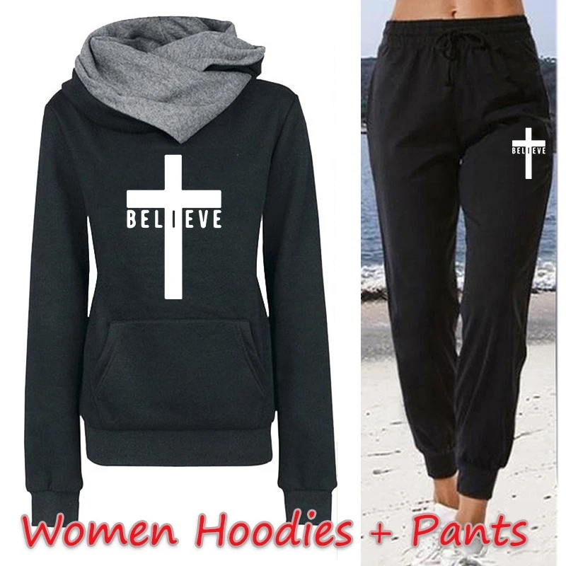 Autumn Winter Womens Tracksuits Fashion Sets Outfits Jogging Suits Sports Wear Casual Hoodie+Sweatpants 2 Pcs