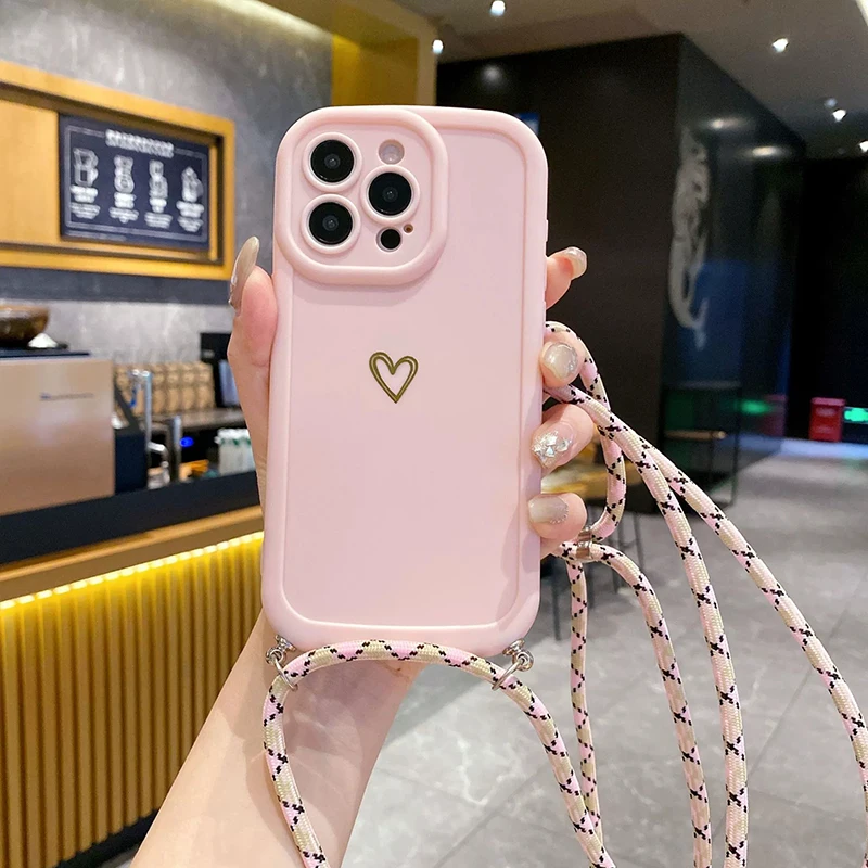ตัวเลือกสินค้า เคสสายคล้องคอ Lanyard Love ซิลิโคน สำหรับ iPhone