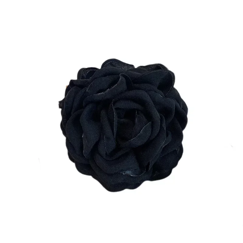 Fabric Rose Flower Hair Claw Clip Women Girls Korean Fashion Barrettes Plastic Hair Grab Clamp Headwear Styling Accessories Hair Claw Hair Clips Hair Accessories