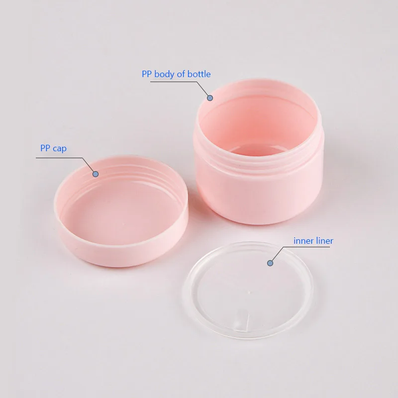 10g-150g Plastic Refillable Bottles Travel Face Cream Jar Grern Yellow Pink White Lotion Cosmetic Container Empty Makeup Pot