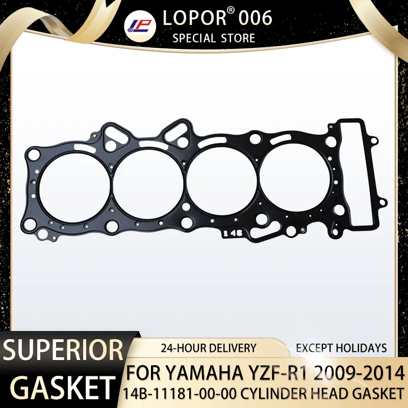 

LOPOR Motorcycle Engine Cylinder Head Gasket For YAMAHA YZF-R1 2009-2014 14B-11181-00-00 YZFR1 YZF R1
