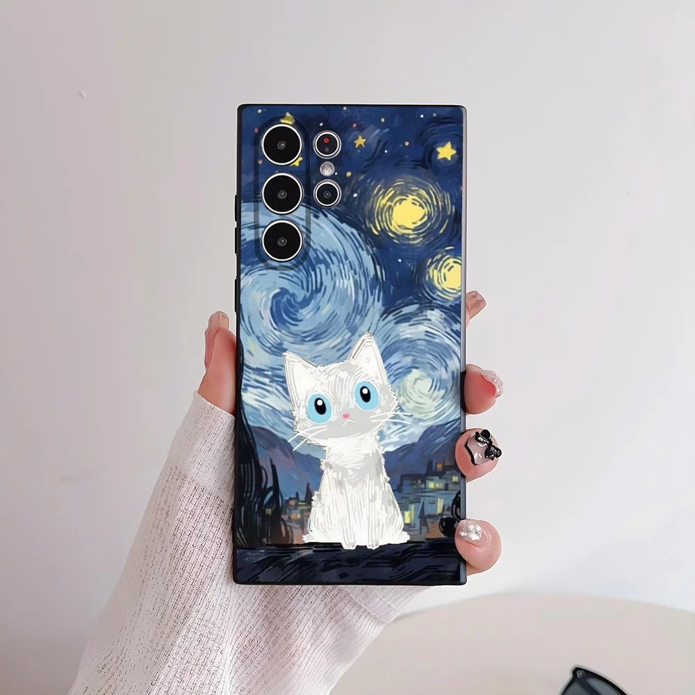 Van ART G-Gogh Cat-Themed Soft TPU Phone Case