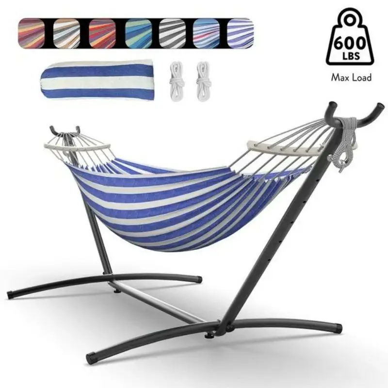 Gyroor Adjustable Stand Hammock - 600lb Capacity Stylish Hammock Bed with Storage Bag for Outdoor Relaxation — SKY BLUE