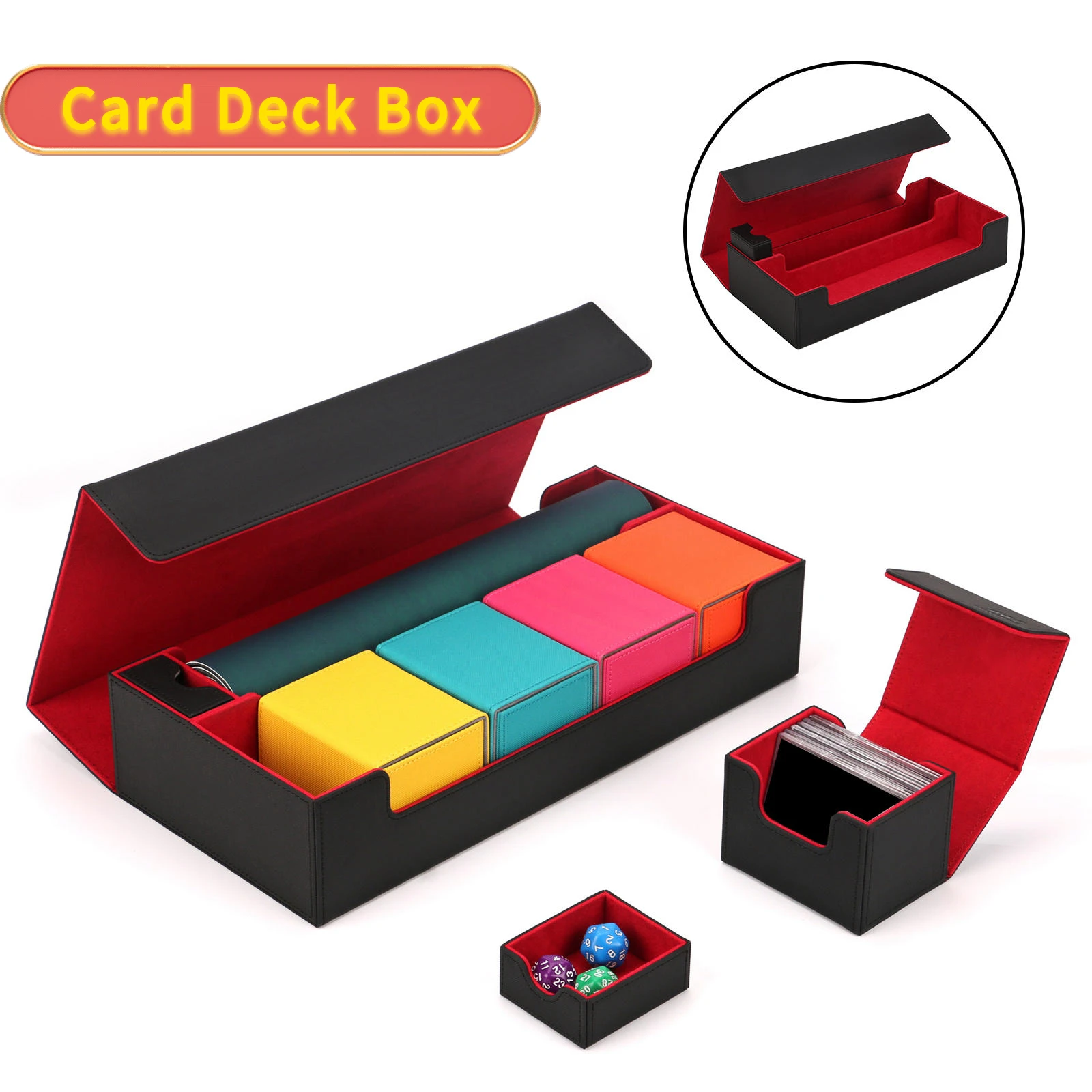 Leather Card Deck Storage Box Durable TCG OCG Card Storage Trading Card
