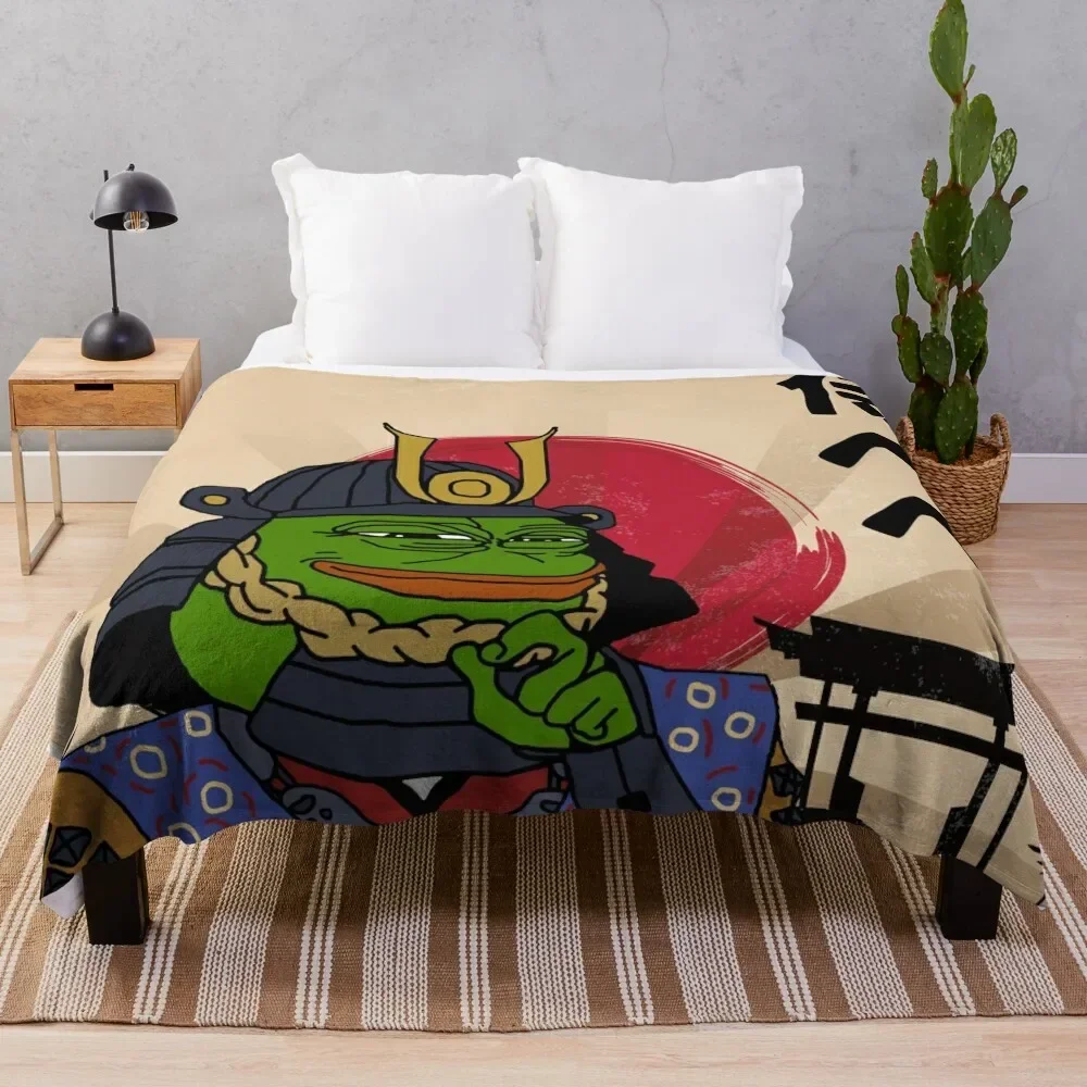 

Samurai Pepe Throw Blanket manga Fluffy Shaggy Summer Blankets