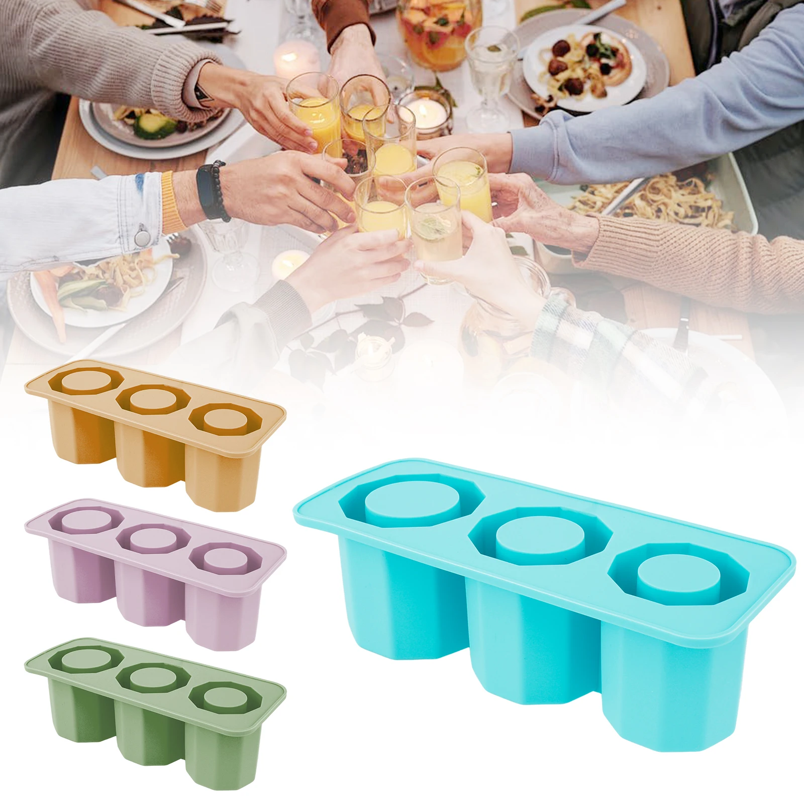

2 Pcs Ice Cube Tray for Tumbler Cup Silicone Ice Mold with Lid for Freezer Easy Release Ice Cube Molds Reusable Ice Cube Trays