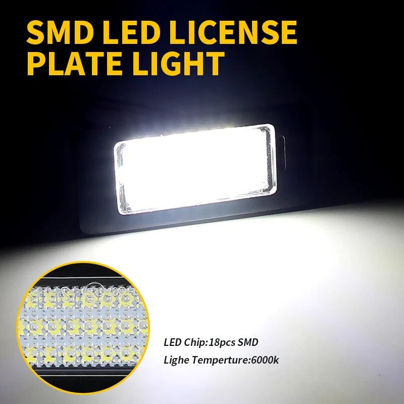 NSLUMO 2 illuminazioni LED bianche per targa posteriore per Golf IV, V, VI, VII, Polo III, IV, V, Passat B7, B8, CC, Beetle, Lupo, Ibiza, Leon, Exeo, Altea, Canbus Led per luci