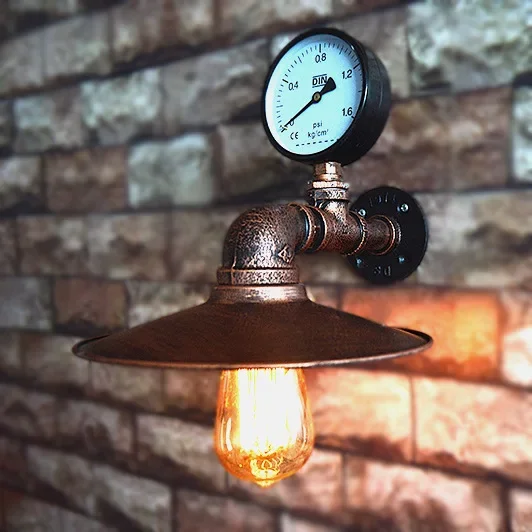 

Retro Vintage Wrought Iron Wall Lamp Loft Industrial American Style Water Pipe Wall Sconce Bedside Room Aisel Lights Fixture E27