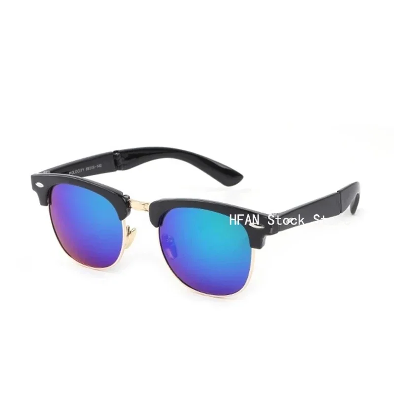 Portable Folding Sunglasses With Box Women Men Upscale Brand Retro Foldable UV400 Sunscreen Spectacles For Driving 3