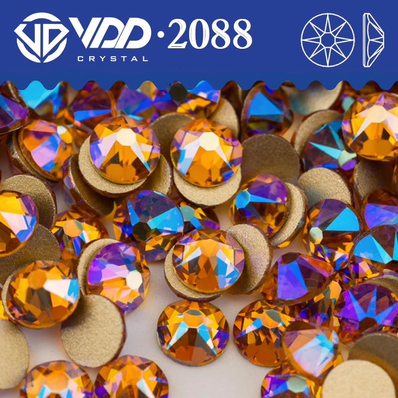 VDD 079 Topaz AB SS16-SS30 Hochwertige AAAAA 2088 Strasssteine Kristall Flatback 16 Cut Strasssteine für DIY Handwerk Nail Art
