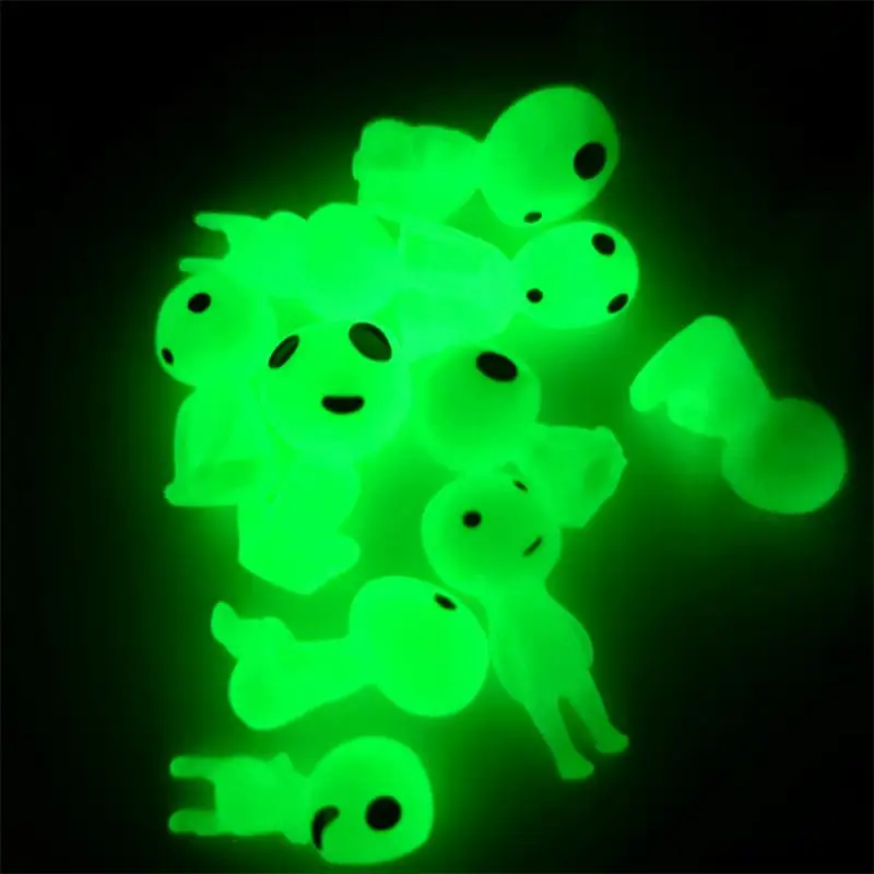 Aquarium ornaments Miniature figurines 10Pcs Luminous Elves Mini Figures Fish Tank Decor Kodama Glow in the Dark Figures Garden Micro Flower Potted Landscape Ornament