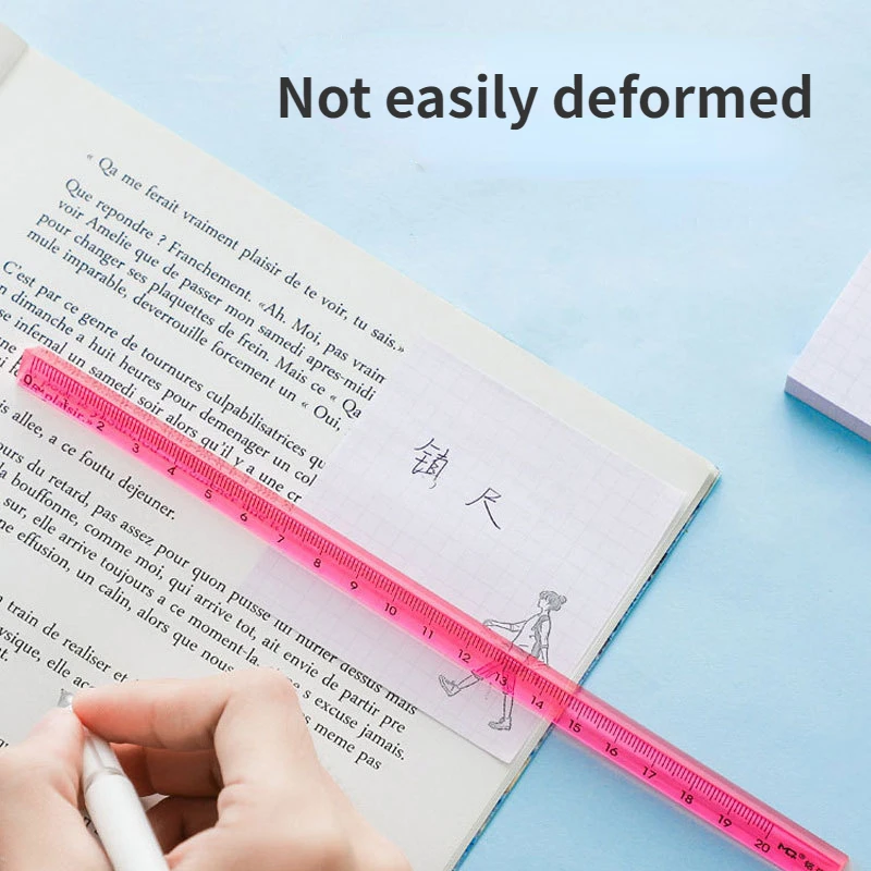 15cm/20cm Color Transparent Triangle Ruler Straight Ruler Multifunction Drawing Rulers Stationery School Supplies