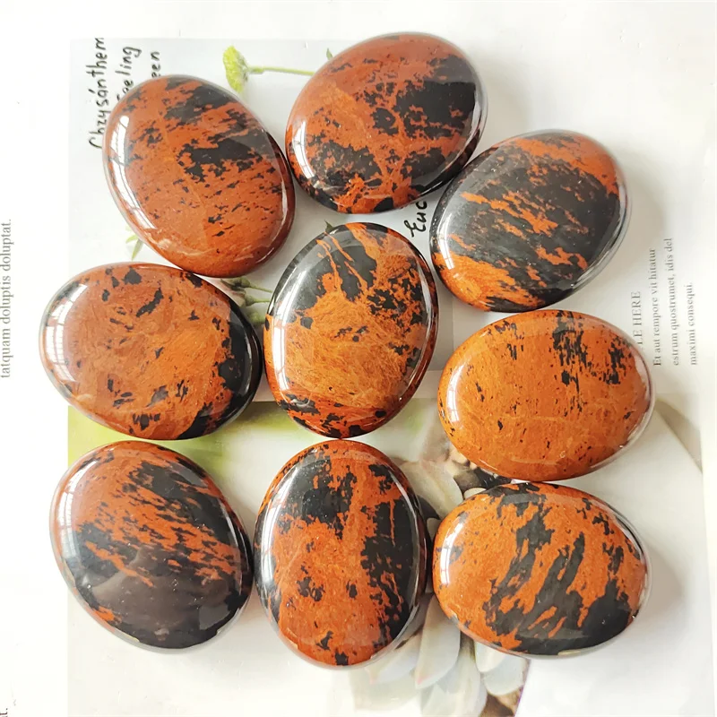 

1pcs Natural Gems Polished Quartz Crystal Massage Red Obsidian Palm Stones Crafts Healing Reiki Gemstones Home Decoration