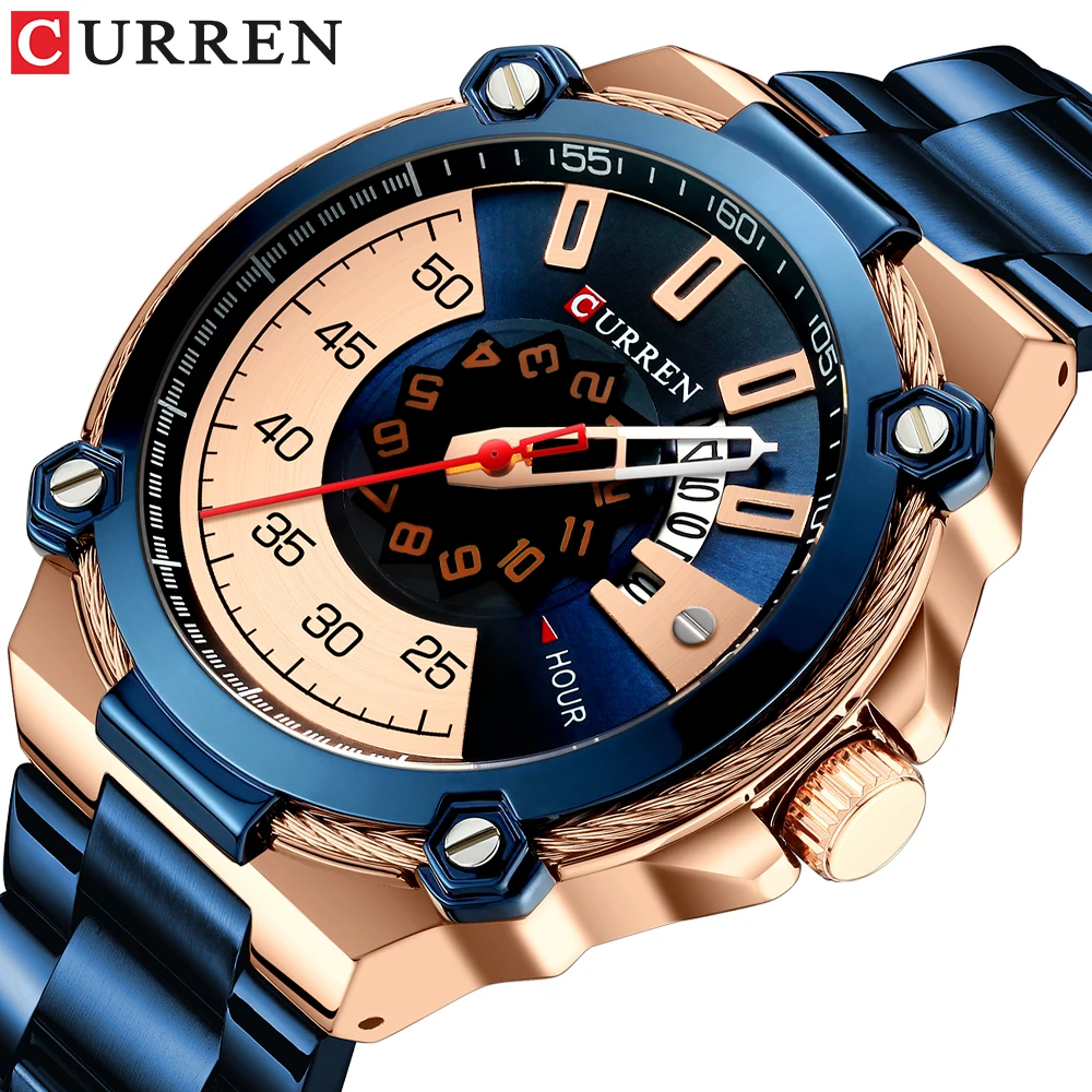 

Men's Wristwatch CURREN Men's Watch 2021 Top Luxury Brand Man Watch Stainless Steel Quartz Waterproof Watches