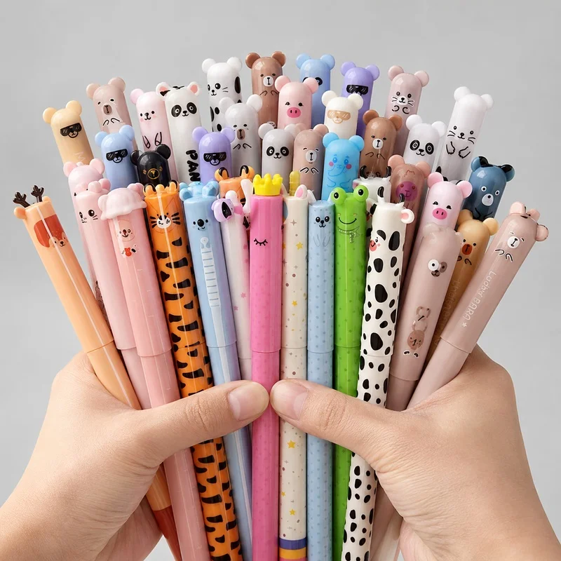 Colorful Cartoon Animal Erasable Pen Set